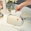 Shell creative light luxury bag, tissue box, home living room, bathroom, table, spring paper tissue box, plastic tissue box Application Scenario